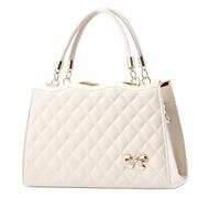 DIRRONA Bolsos De Mujer Bolso Bandolera Elegante para Mujer Bolsos Hombro Decoración Lazo Bolso De Mensajero De Fiesta De Viaje Bolso De Mujer De Cuero De PU Bolso De Hombro De Mano Clásico Blanco