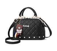 DIRRONA Elegante Bolso de Mano Lindo Bolso de Hombro Casual Bolso de Mujer Cuero PU Bandolera de Mujer Viajar Trabaja Compras Bolso Negro