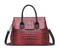 DIRRONA Elegante Bolsos Bandolera Mujer Gran Bolsos Mujer Casual Viajes Bolso Bandolera PU Cuero Bolso Trabajo Compras Bolsos Cruzados Mujer Patrón De Cocodrilo Rojo