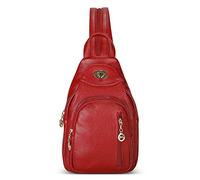 DIRRONA Moda Mochila Mujer Bolsa de Pecho de Mujer Casual Ligero Bolsas de Hombro Mochila de PU Pequeña Impermeable Señora Anti Robo Bolsa de Escuela