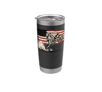 Dirt Bike American Flag Motocross Biker Vintage USA Cool Vaso térmico de acero inoxidable de doble pared