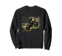 Dirt Bike Camo Bandera Americana Cross Motocross Rider Patriot Sudadera