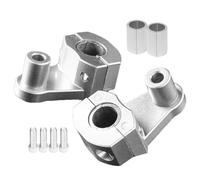 Dirt Bike, Handlebar Riser, Motorcycle Clamp, Height Adjustable Design, Ergonomic Riding Support, Cross-country, Touring and Winter Use, Fits 22mm-28mm Tavern Silver 1 Pair