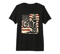 Dirt Bike & Motocross | Bandera Americana & Motocross Biker USA Camiseta Premium