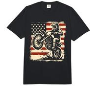 Dirt Bike & Motocross | Bandera Americana & Motocross Biker USA Comfort Colors Adult Heavyweight T-Shirt