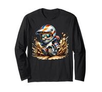 Dirt Bike Motocross Dad Gnome Takes A Curve Trough The Dirt Manga Larga