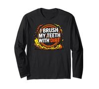 Dirt Bike Motocross I Brush My Teeth with Dirt Manga Larga