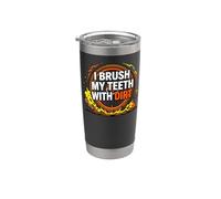 Dirt Bike Motocross I Brush My Teeth With Dirt Vaso térmico de acero inoxidable de doble pared