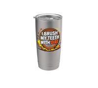 Dirt Bike Motocross I Brush My Teeth With Dirt Vaso térmico de acero inoxidable de doble pared