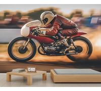 Dirt Bike Mural, Motocross Rider Wallpaper for Living Room, Motorbike Motorcycle 390x260cm (Not Peel n' Stick)