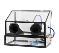 Dirt Box - Estación de chorro de arena, sistema cerrado acrílico de 30 W con tanque de agua circulante, ventilador de velocidad ajustable para grabar, cortar, pulir