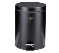 Dirt Devil Cubo de basura con pedal de 5 l, con cierre suave, acero inoxidable, para cocina, baño y oficina, cubo interior extraíble, diámetro de 20,5 x 28 cm