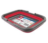 Dirt Devil Cubo Plegable - 17 litros - 38 x 28,5 x 16/4,5 cm - Ahorra Espacio Limpieza y Camping - Rojo