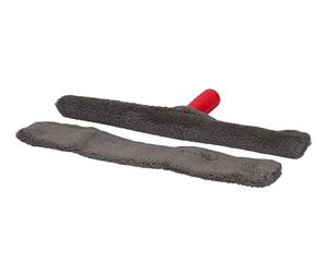 Dirt Devil Juego de limpiaparabrisas para Ventanas, Mango telescópico, 57-129 cm, 2 paños de Microfibra, Gris/Rojo