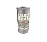 Dirt Road Therapy Bosque Al aire libre Senderismo Rutas Camping Vaso térmico de acero inoxidable de doble pared