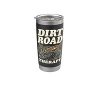 Dirt Road Therapy Bosque Al aire libre Senderismo Rutas Camping Vaso térmico de acero inoxidable de doble pared