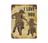 Dirtbike Dad And Son Motocross to My Son Póster vintage de metal con diseño de estaño, placa de pared decorativa, pintura de hierro retro, cartel de aluminio para el hogar, hombres, cueva, bar, café,