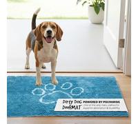 Dirty Dog Doormat Dog Gone Smart Fast Drying Rug with Super Gripper Backing for Clean Floors - Super Absorbent and Machine Washable Mat for Muddy Paws - Aqua