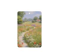Dirty Path Fields Of Poppies Daisies Tall Grass Ambientadores para coche, 4 tarjetas perfumadas colgantes, tarjetas perfumadas para coche, tabletas de aromaterapia