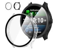 Diruite 2 Piezas Funda para Garmin Venu 3S 41 mm HD Protección Completa PC Dura Estuche Protector,Negro&Transparente