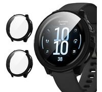 Diruite 2 Piezas Funda para Garmin Venu 4 41mm Protector Pantalla Cristal Templado Incorporado,HD Protección Completa PC Dura Estuche Protector Case,Negro&Negro,41mm