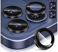 Diruite 2 Piezas Protector Lentes para iPhone 17 Pro/Pro Max,Plataforma Convexa HD Vidrio Templado+Aleación Aluminio Instalación Asistida por Posicionamiento Proteccion Camara,Negro