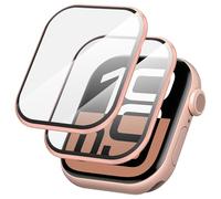Diruite 2 Piezas Protector Pantalla para Apple Watch Series 10 42mm Superficie 3D HD Anti-Scratch Película Protectora,Oro Rosa&Oro Rosa,42mm