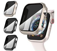 Diruite 3-Pack Funda para Apple Watch Series 9/8/7 41mm Privacidad Protector Pantalla,HD Cristal Templado Protección Completa PC Dura Anti Espía Case para iWatch 41mm Protector
