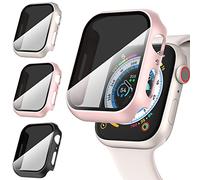 Diruite 3-Pack Funda para Apple Watch Series 9/8/7 41mm Privacidad Protector Pantalla,HD Cristal Templado Protección Completa PC Dura Anti Espía Case para iWatch 41mm Protector