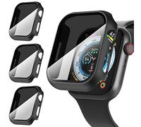 Diruite 3-Pack Funda para Apple Watch Series 9/8/7 45mm Privacidad Protector Pantalla,HD Cristal Templado Protección Completa PC Dura Anti Espía Protector para iWatch 45mm Case
