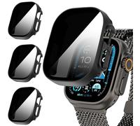Diruite 3-Pack Funda para Apple Watch Ultra 3/2/1 49mm Privacidad Protector Pantalla,HD Cristal Templado Protección PC Dura Anti Espía Protector para iWatch 2 49mm Case-Solo