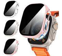 Diruite 3-Pack Funda para Apple Watch Ultra 3/2/1 49mm Privacidad Protector Pantalla,HD Cristal Templado Protección PC Dura Anti Espía Protector para iWatch 49mm Case-Solo