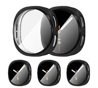 Diruite 3 Piezas Funda para Samsung Galaxy Watch 8 40mm,Funda Protectora de TPU Integral con Protector de Pantalla,HD Clear Funda Protectora TPU Ultrafina Antiarañazos,Negro*3,40mm