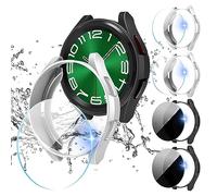 Diruite 4+4 Pack para Samsung Galaxy Watch 6 Classic 43mm Fund Protector Pantalla,4 PC Case+2 HD Cristal Templado Protector+2 Privacidad Protector Pantalla para Galaxy Watch 6 Classic 43mm