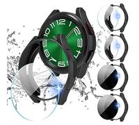 Diruite 4+4 Pack para Samsung Galaxy Watch 6 Classic 47mm Fund Protector Pantalla,4 PC Case+2 HD Cristal Templado Protector+2 Privacidad Protector Pantalla para Galaxy Watch 6 Classic 47mm