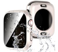 Diruite Funda para Apple Watch Series 9/8/7 45mm Protector Pantalla Cristal Templado Privacidad Incorporado,360°Protección PC Impermeable Case para iWatch 45mm Estuche Protector