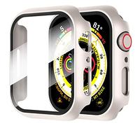 Diruite Paquete de 2 Fundas Protectoras de Pantalla para Apple Watch Series 8/7/6/5/4/Series SE/SE 2 de 45 mm, Vidrio Templado Ultrafino para iWatch de 45 mm, luz de Estrellas