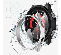 Diruite para Samsung Galaxy Watch 5 Pro 45mm Película Protector Funda Protector,Estuche Protector PC para Samsung Galaxy Watch 5 Pro 45mm Cover * 2 + Pantalla Protectora Vidrio * 2