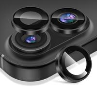Diruite Protector Lentes para iPhone 17 Cristal Templado,Plataforma Convexa HD Vidrio Templado+Aleación Aluminio Proteccion Camara,Negro