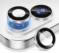 Diruite Protector Lentes para iPhone 17 Cristal Templado,Plataforma Convexa HD Vidrio Templado+Aleación Aluminio Proteccion Camara,Blanco