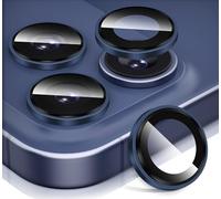 Diruite Protector Lentes para iPhone 17 Pro/17 Pro Max Cristal Templado,Plataforma Convexa HD Vidrio Templado+Aleación Aluminio Proteccion Camara,Azul oscuro