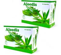 Dis Aloedis - Pack Ahorro 2 x 60 Cápsulas - Suplemento Digestivo, con Zumo de Hojas de Aloe Vera 360mg y Carbón Activo 3.75mg - Para Ayudar a Equilibrar la Flora Bacteriana