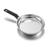 Disaenvir Sartén de acero inoxidable de 22 cm, apta para inducción, resistente al horneado, mango de remache extraíble, sin revestimiento, antiadherente