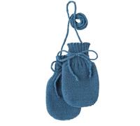 Disana GUANTES STRICK, 100% lana merino orgánica GOTS, IVN Best | con cordón de punto | recién nacido bebé unisex | equipamiento inicial para bebé | fabricado en Alemania, azul grisáceo, Gr. 0 (7 cm)
