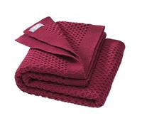 Disana Manta de panal de abeja, 100% lana merino orgánica GOTS, IVN Best | Manta suave con patrón de panal | recién nacido bebé niño niño unisex | fabricado en Alemania | Cassis