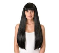 DISBACANAL Peluca cleopatra larga - Negro