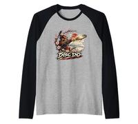 Disc Do Samurai Disc Golf Frolf Regalo de Guerrero japonés Camiseta Manga Raglan