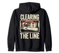 Disc Golf Clearing The Line, Motosierra, Jugador de Golf en Disco Sudadera con Capucha
