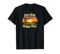 Disc Golf My Happy Place Sunset Frolf Player Camiseta
