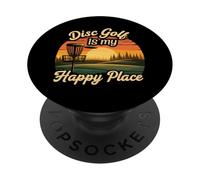 Disc Golf My Happy Place Sunset Frolf Player PopSockets PopGrip Adhesivo